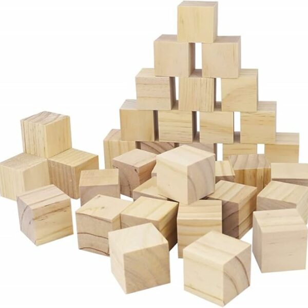 Colored Wood Building Cubes 1" | 200 Pieces