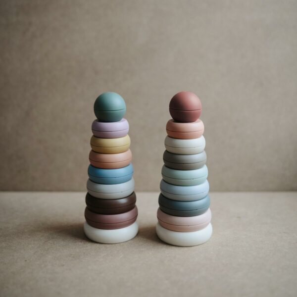 Rustic Rubber Child’s Stacking Rings – Montessori Toy for Toddlers