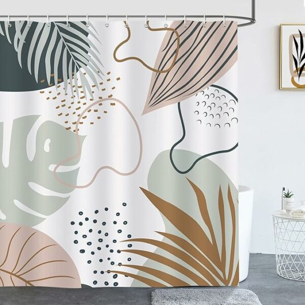 Abstract Boho Sheik Nature Inspired Bathroom Shower Curtain 71" x 71" – Two Styles
