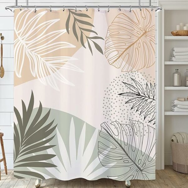 Boho Bloom Abstract Floral Bathroom Shower Curtain 60" x 72" – Two Styles