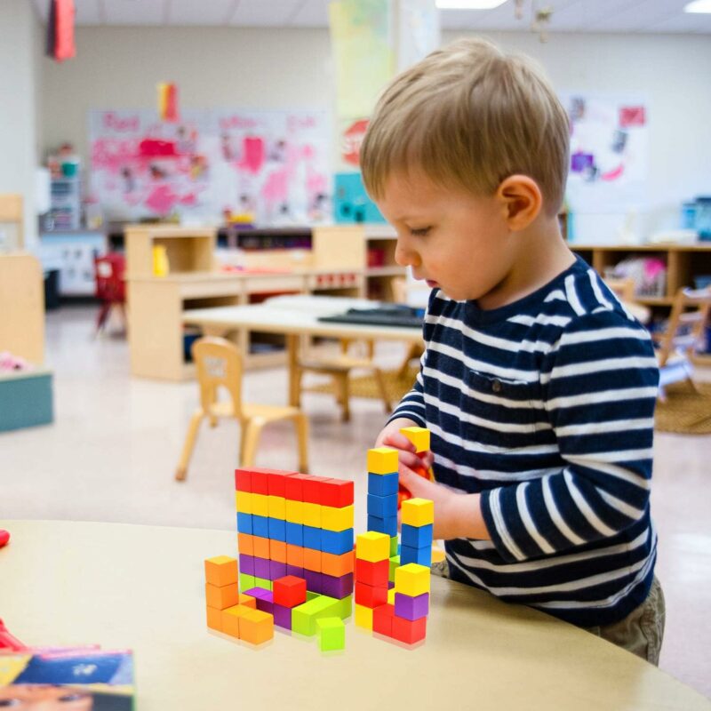 Colored Wood Building Cubes 1" | 200 Pieces - Image 5