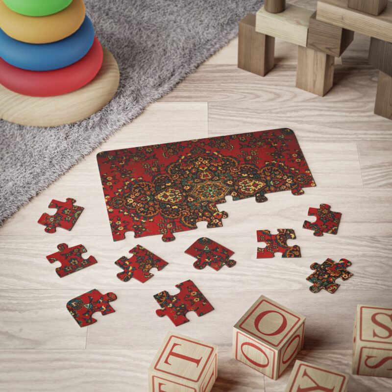 Deep Red Persian Rug Puzzle for Adults and Kids | 30-500 Pieces - Image 2
