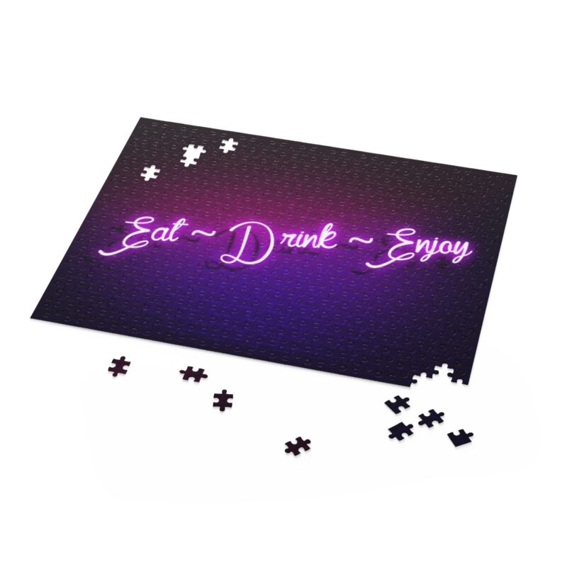 Eat Drink Enjoy Purple Neon Puzzle for Kids and Adults | 30-500 Pieces - Image 2