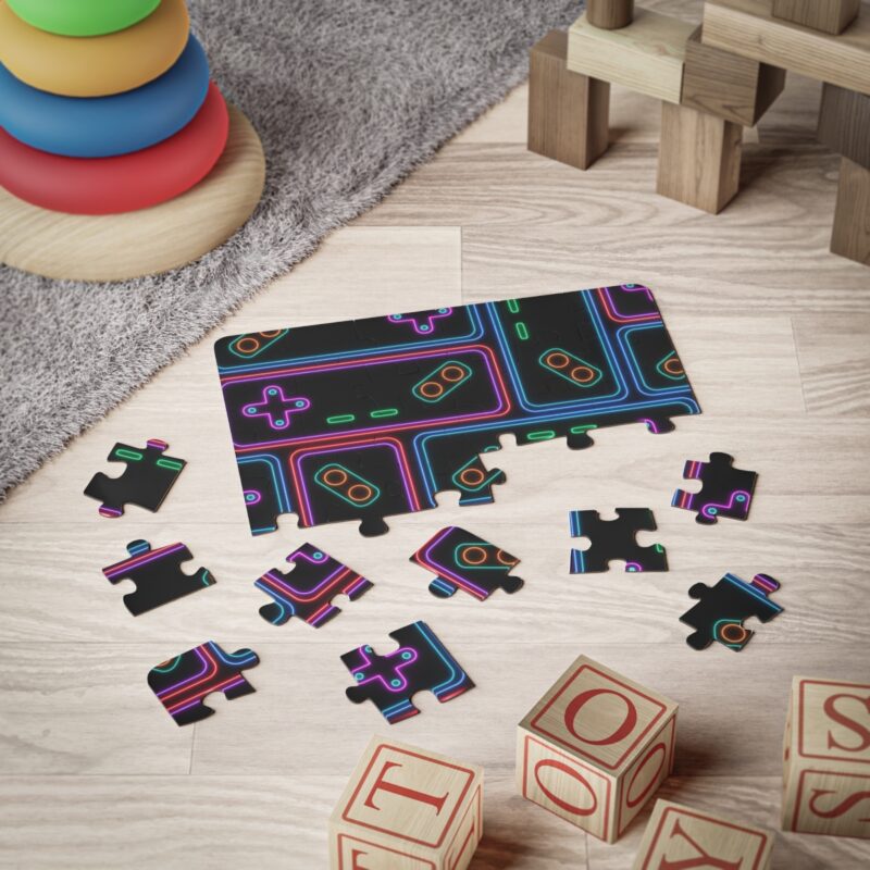 Neon Video Game Controller Design Puzzle for Kids and Adults | 30-500 Pieces - Image 3
