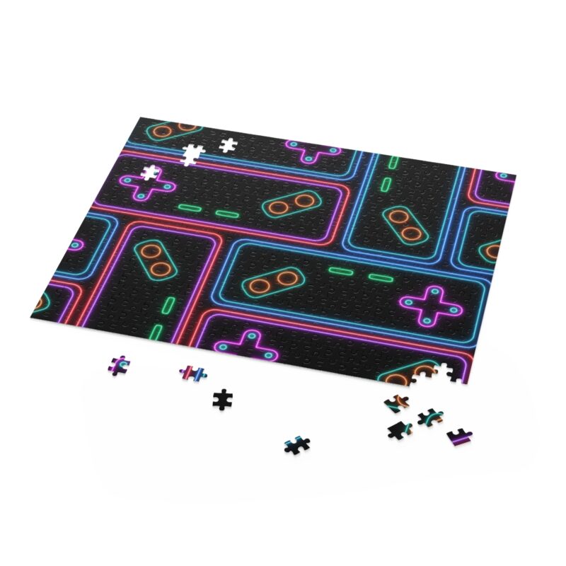 Neon Video Game Controller Design Puzzle for Kids and Adults | 30-500 Pieces - Image 2