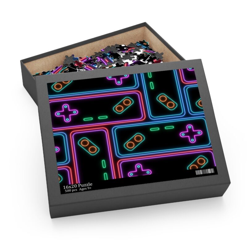 Neon Video Game Controller Design Puzzle for Kids and Adults | 30-500 Pieces - Image 4