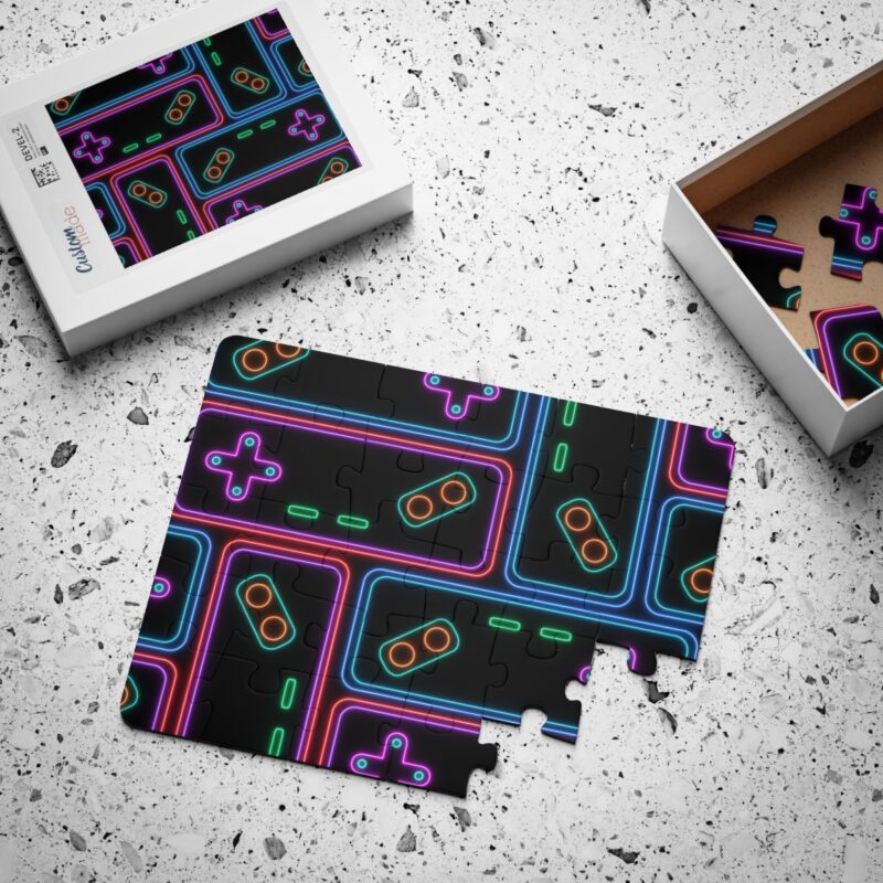 Neon Video Game Controller Design Puzzle for Kids and Adults | 30-500 Pieces