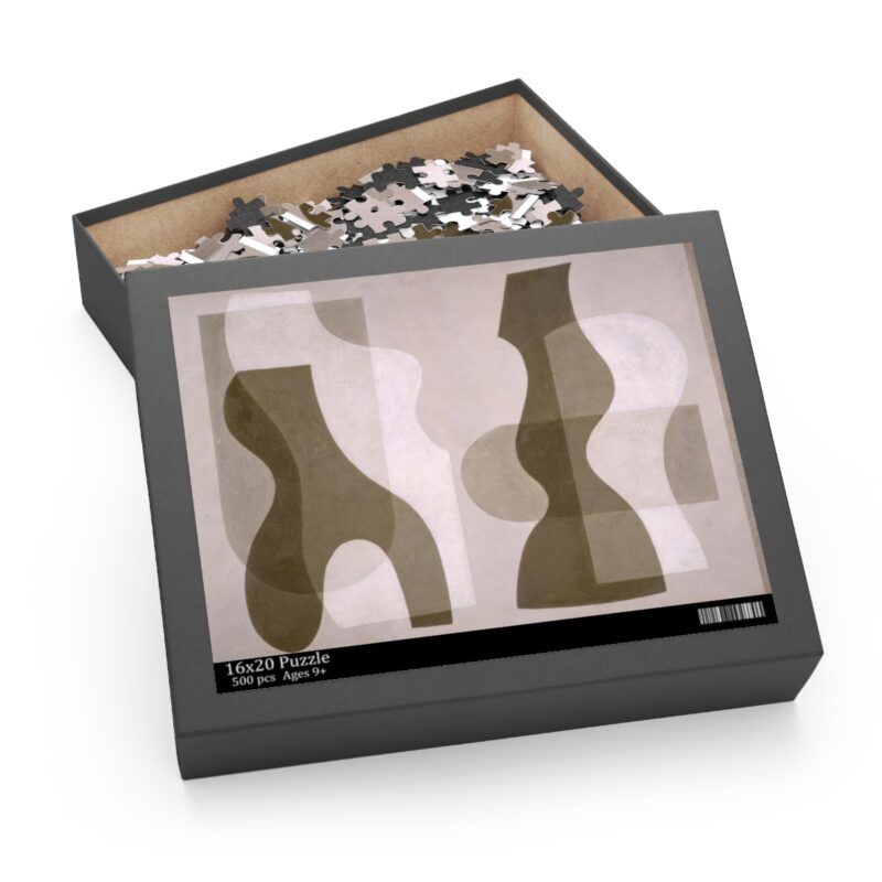 Gray Abstract Modern Puzzle for Kids and Adults - 30-500 Pieces - Image 4