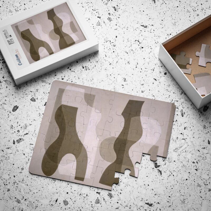 Gray Abstract Modern Puzzle for Kids and Adults - 30-500 Pieces - Image 2