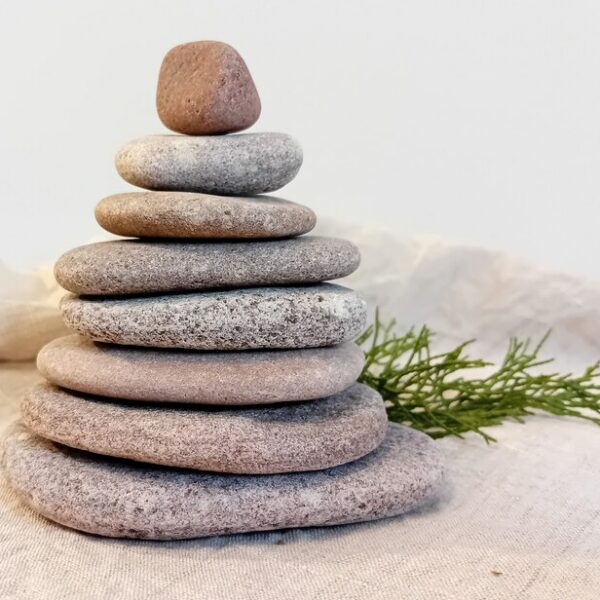 Zen Stones Smooth River Rock Cairn (10-Piece Set) – Mindfulness Stones for Stacking