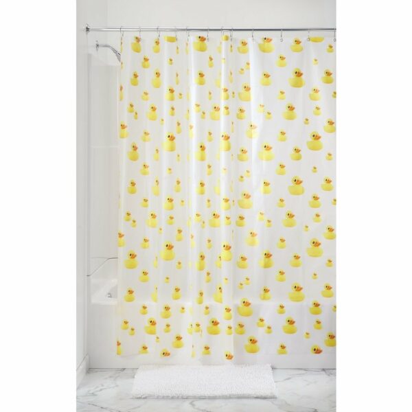 Yellow Rubber Ducks Simple Kids Pattern Bathroom Shower Curtain 71" x 71"