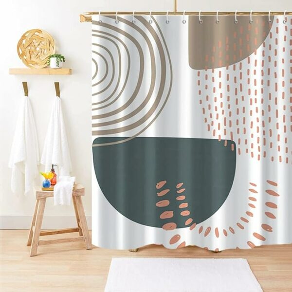 Colorful Geometric Boho Sheik Design Bathroom Shower Curtain 71" x 71" - 3 Styles