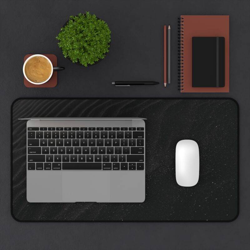Black Sands Desk Mat, Black Monochrome XL Mousepad - Minimalist Design - Image 3
