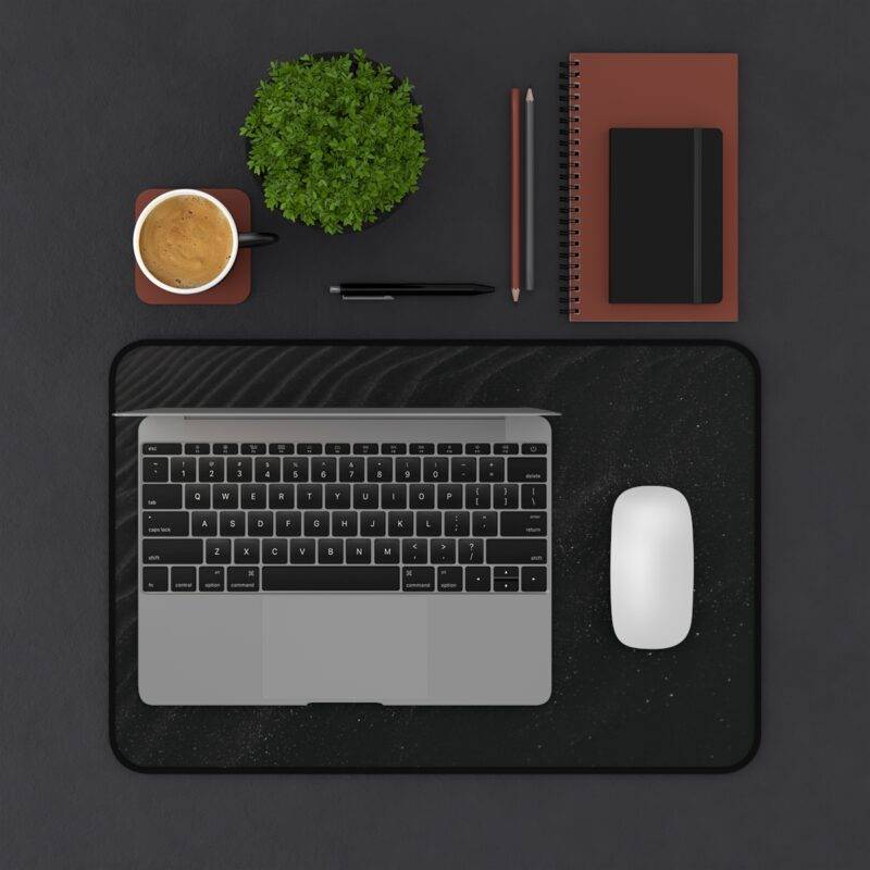 Black Sands Desk Mat, Black Monochrome XL Mousepad - Minimalist Design - Image 5