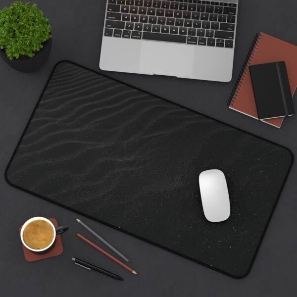 Black Sands Desk Mat, Black Monochrome XL Mousepad - Minimalist Design