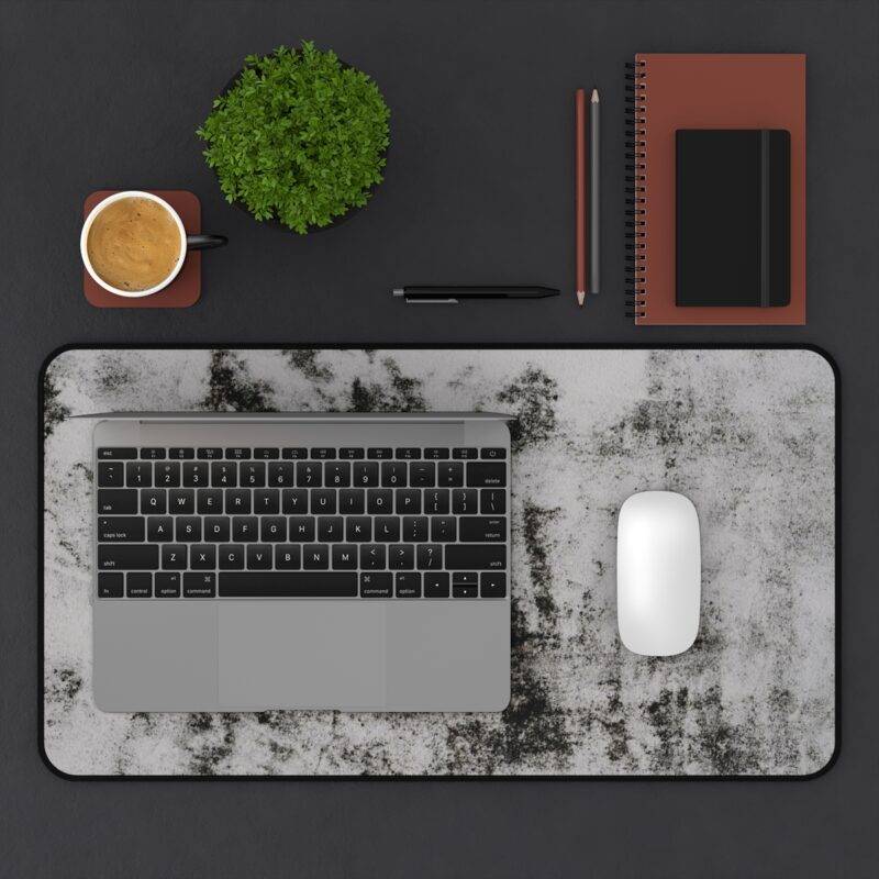 Grayscale Desk Mat, Black White Gray XL Mousepad - Minimalist Design - Image 2