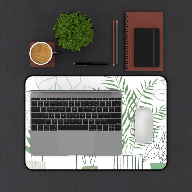 Minimalist Plant Lover Desk Mat, Simple Ferns XL Mousepad - Nature Inspired Design - Image 4
