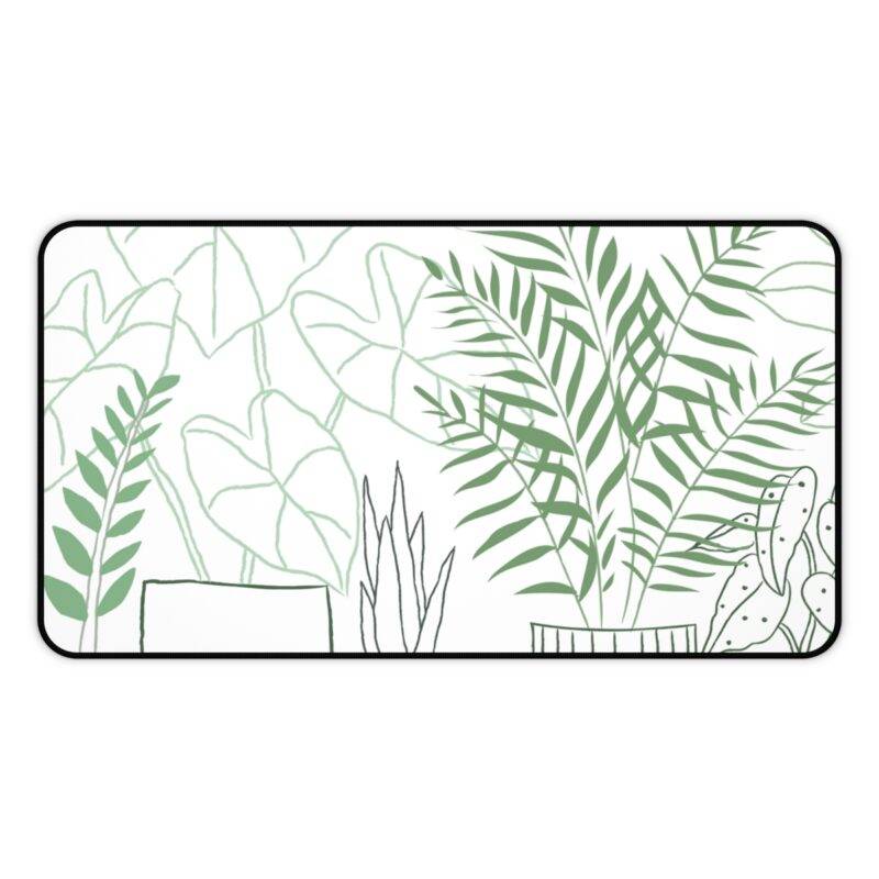 Minimalist Plant Lover Desk Mat, Simple Ferns XL Mousepad - Nature Inspired Design - Image 3