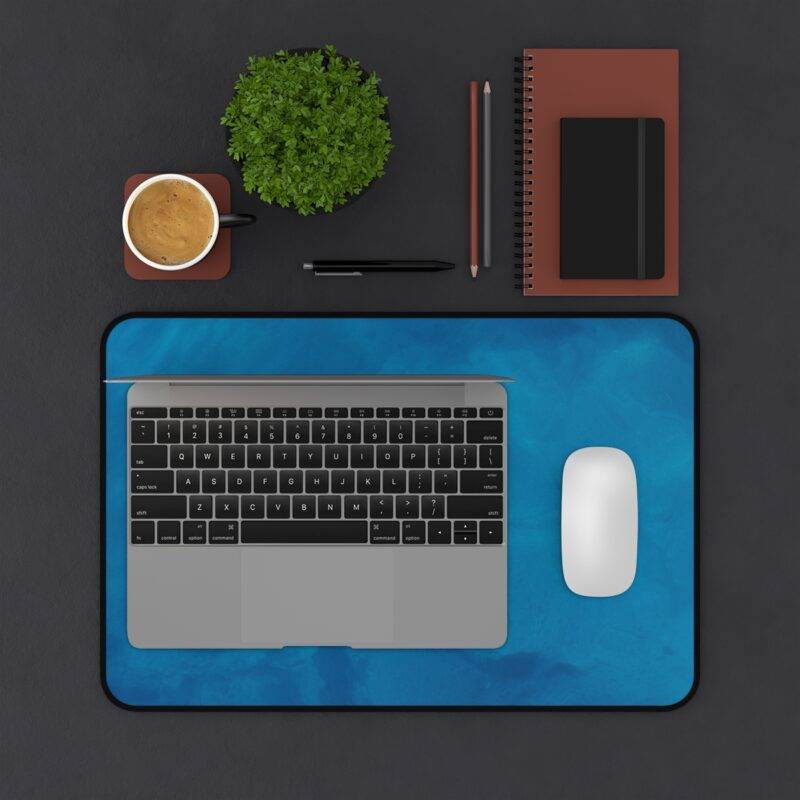 Deep Ocean Desk Mat, Blue Monochrome XL Mousepad - Minimalist Design - Image 4