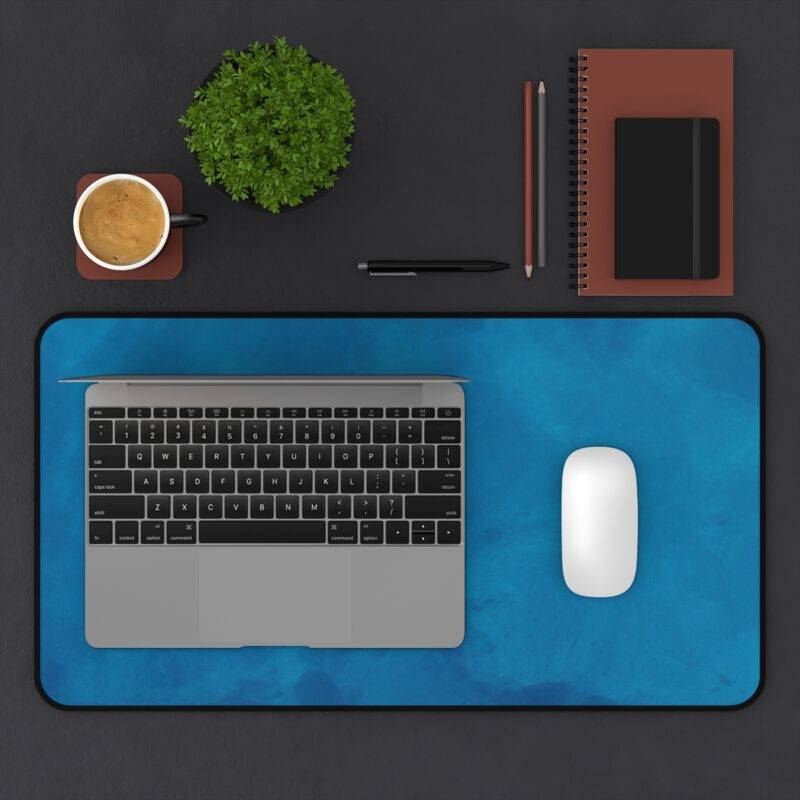 Deep Ocean Desk Mat, Blue Monochrome XL Mousepad - Minimalist Design - Image 2