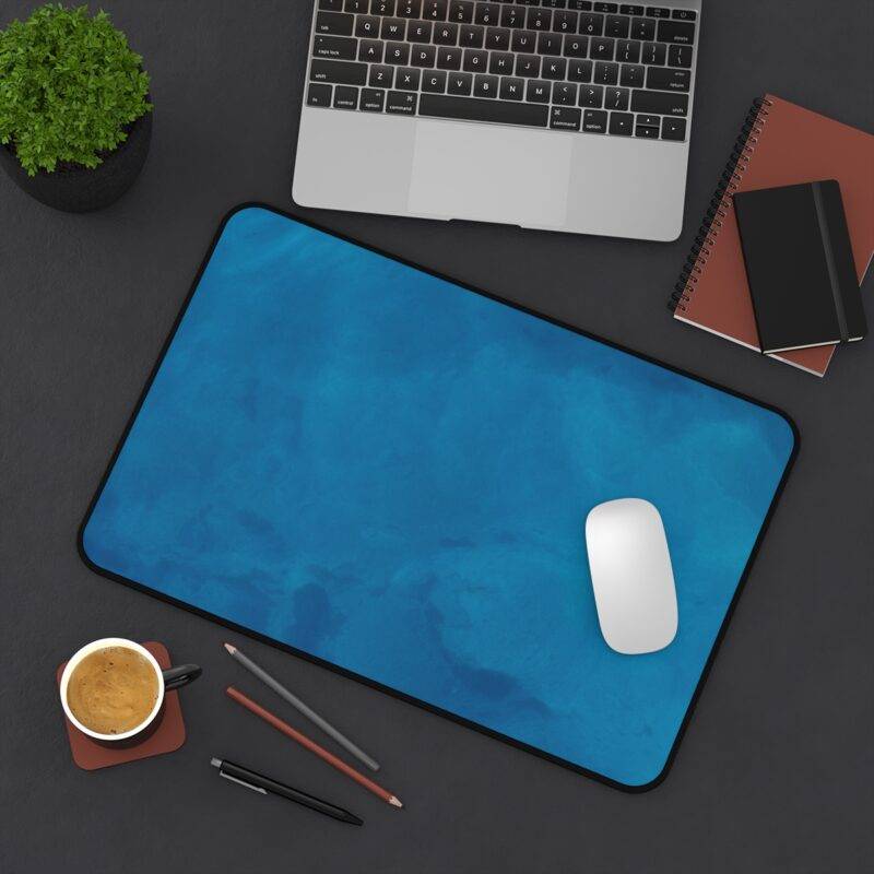 Deep Ocean Desk Mat, Blue Monochrome XL Mousepad - Minimalist Design - Image 5