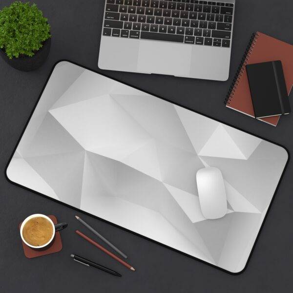Origami Desk Mat, White Monochrome XL Mousepad