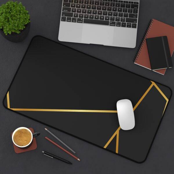 Cut Gold Desk Mat, Black Gold Minimalist XL Mousepad