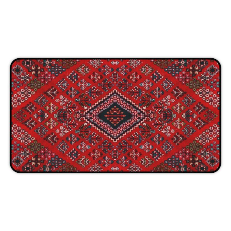 Moroccan Rug Desk Mat, Persian Carpet XL Mousepad - Red Middle Eastern Rug Style - Image 2