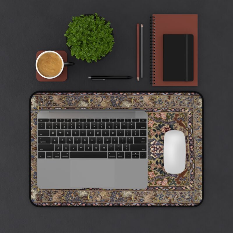 Middle East Floral Rug Desk Mat, Moroccan Carpet XL Mousepad - Image 4