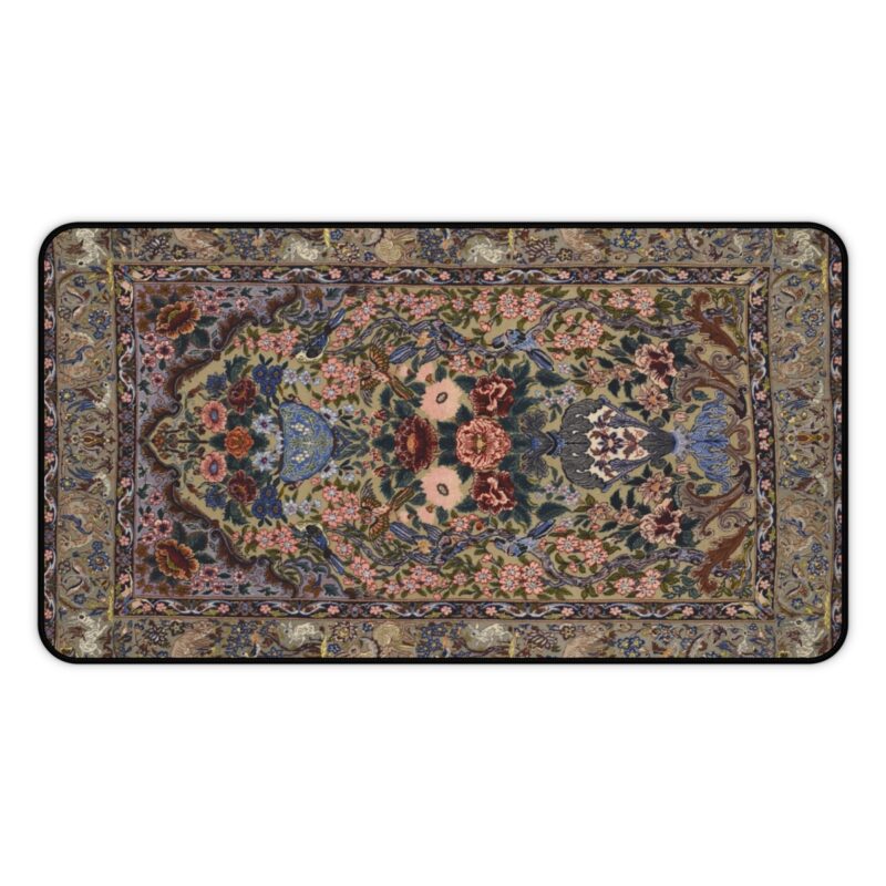 Middle East Floral Rug Desk Mat, Moroccan Carpet XL Mousepad - Image 3