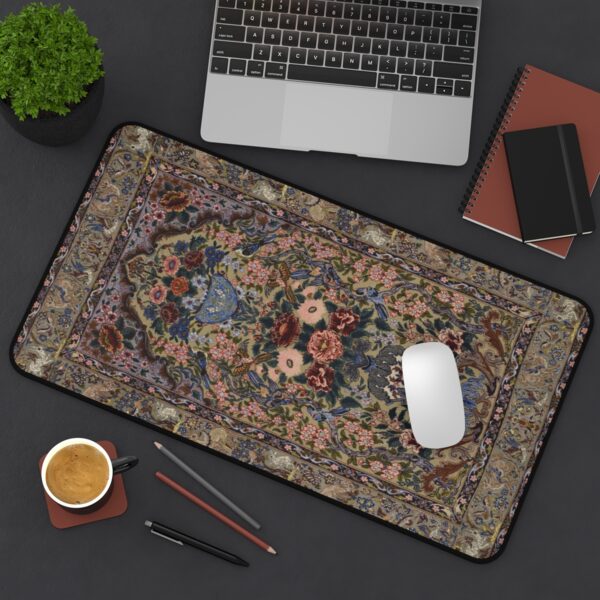 Middle East Floral Rug Desk Mat, Moroccan Carpet XL Mousepad