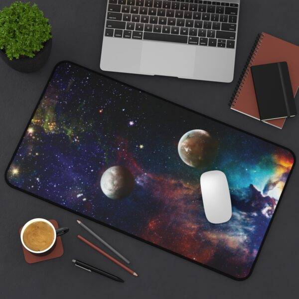 Planetary Orbit Desk Mat, Outer Space XL Mousepad - Other Worldly Design