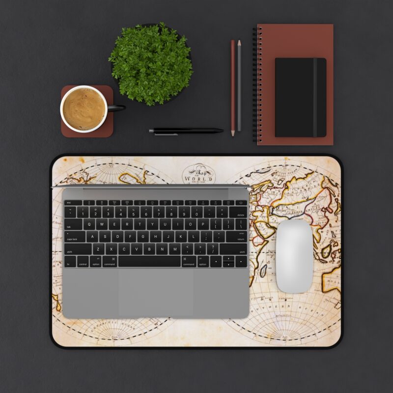 Antique Map Desk Mat, World XL Mousepad - Educational Design - Image 5