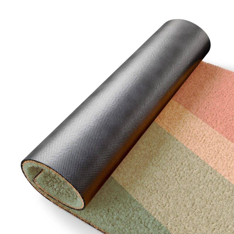 Minimalist Pastel Stripes - 24" x 16" Premium Coconut Coir Door Mat - Image 4