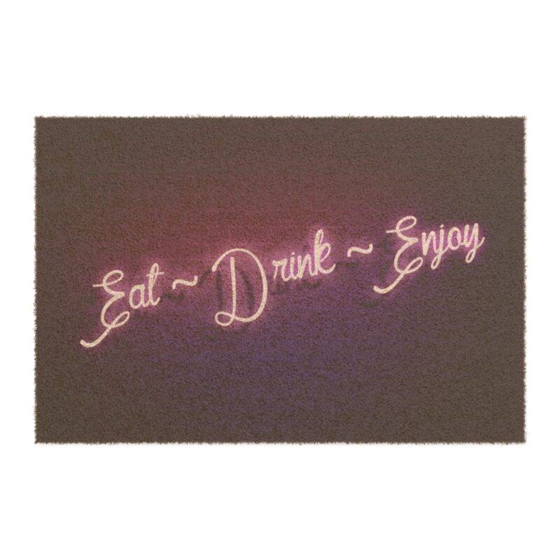 Eat Drink and Enjoy Purple - 24" x 16" Premium Coconut Coir Door Mat