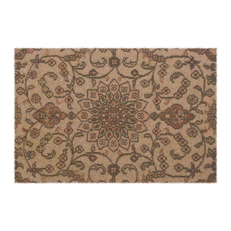 White Persian Carpet Rug Design - 24" x 16" Premium Coconut Coir Door Mat