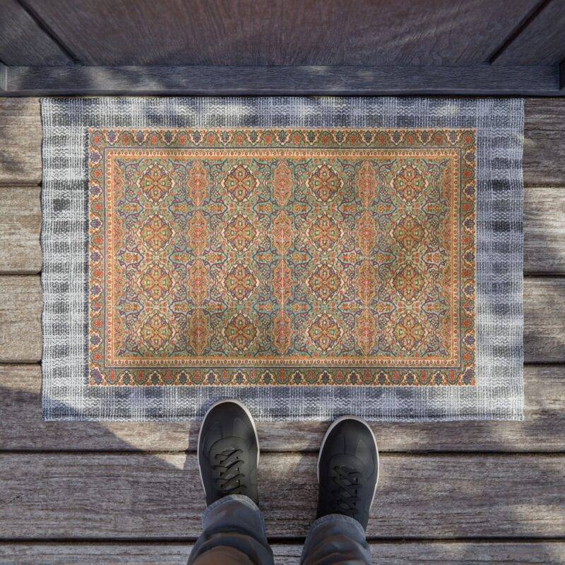 Colorful Afghani Rug Carpet - 24" x 16" Premium Coconut Coir Door Mat - Image 3