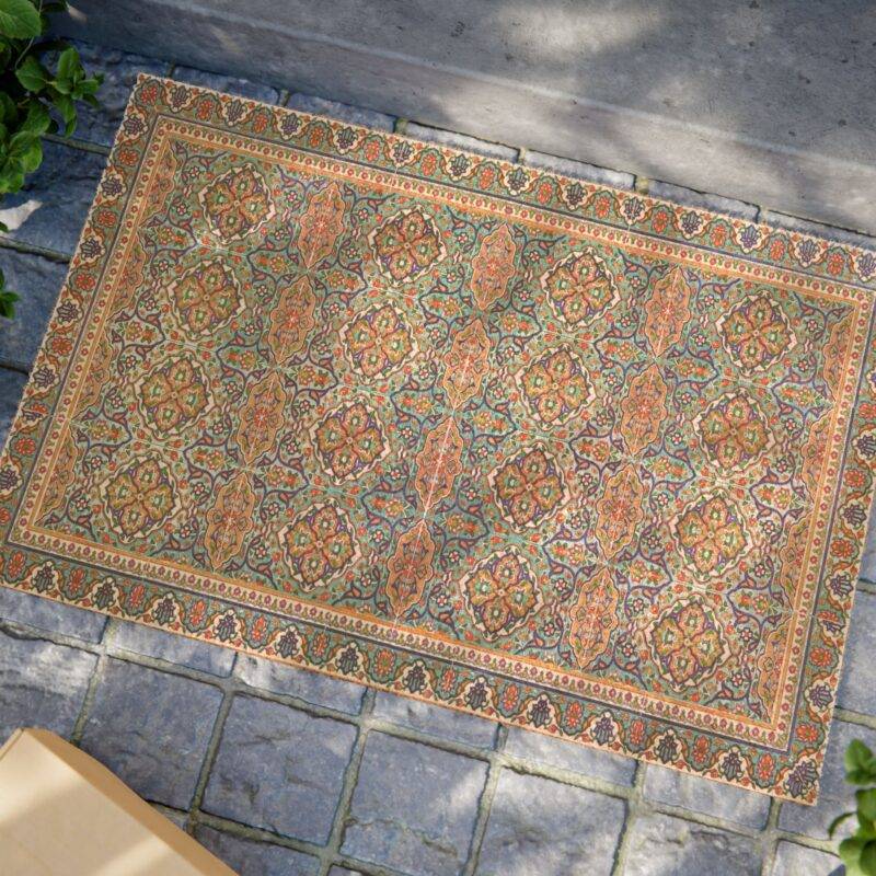 Colorful Afghani Rug Carpet - 24" x 16" Premium Coconut Coir Door Mat - Image 2