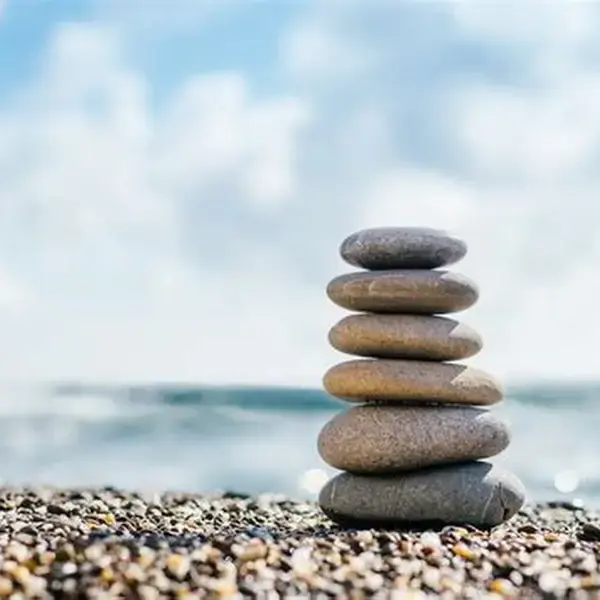 Zen Stones Smooth River Rock Cairn (6-Piece Set) – Mindfulness Stones for Stacking